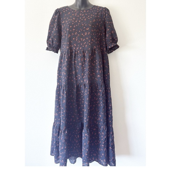 Apricot Oversized Midi  Patterned Dress - Picture 10 of 13